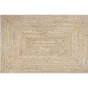 2X3' Natural Linen Color, Hand Woven & Reversible, Burlap Braided Rug 24x36"